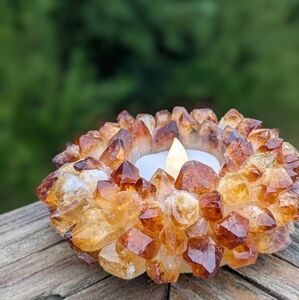 Citrine Crystal Candle Holder